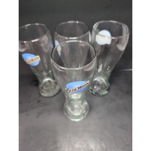 Blue Moon Pilsner Beer Glassware, 16 Oz, 7.5"‎ Tall, Set of 4, Drinking Glasses - Picture 5 of 9